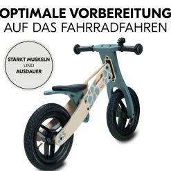 Holz-Laufrad Balance N Ride mit Lufträdern & verstellbarem Sitz (ab 18 Monate) - Turtle