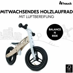 Holz-Laufrad Balance N Ride mit Lufträdern & verstellbarem Sitz (ab 18 Monate) - Zebra