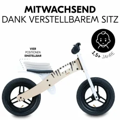 Holz-Laufrad Balance N Ride mit Lufträdern & verstellbarem Sitz (ab 18 Monate) - Zebra