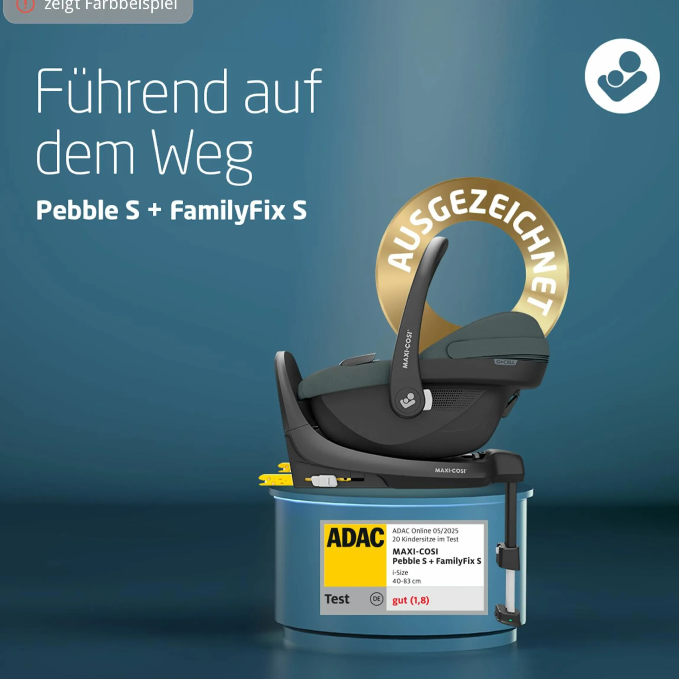3in1 Babyschale & Reboarder-Set ab Geburt bis 4 Jahre mit (40 - 105 cm) mit Babyschale Pebble S i-Size & Kindersitz Pearl S inkl. Isofix-Basis FamilyFix S & Rückenlehnenschutz - Tonal Black