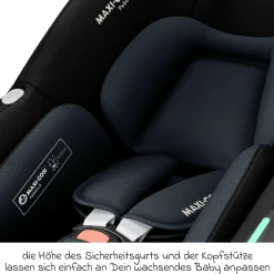 3in1 Babyschale & Reboarder-Set ab Geburt bis 4 Jahre mit (40 - 105 cm) mit Babyschale Pebble S i-Size & Kindersitz Pearl S inkl. Isofix-Basis FamilyFix S & Rückenlehnenschutz - Tonal Black