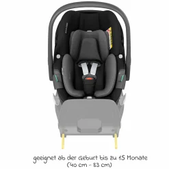 3in1 Babyschale & Reboarder-Set FamilyFix 360 ab Geburt bis 4 Jahre (40 - 105 cm) mit Babyschale Pebble 360 & Kindersitz Pearl 360 inkl. Isofix-Basis FamilyFix & Rückenlehnenschutz - Black