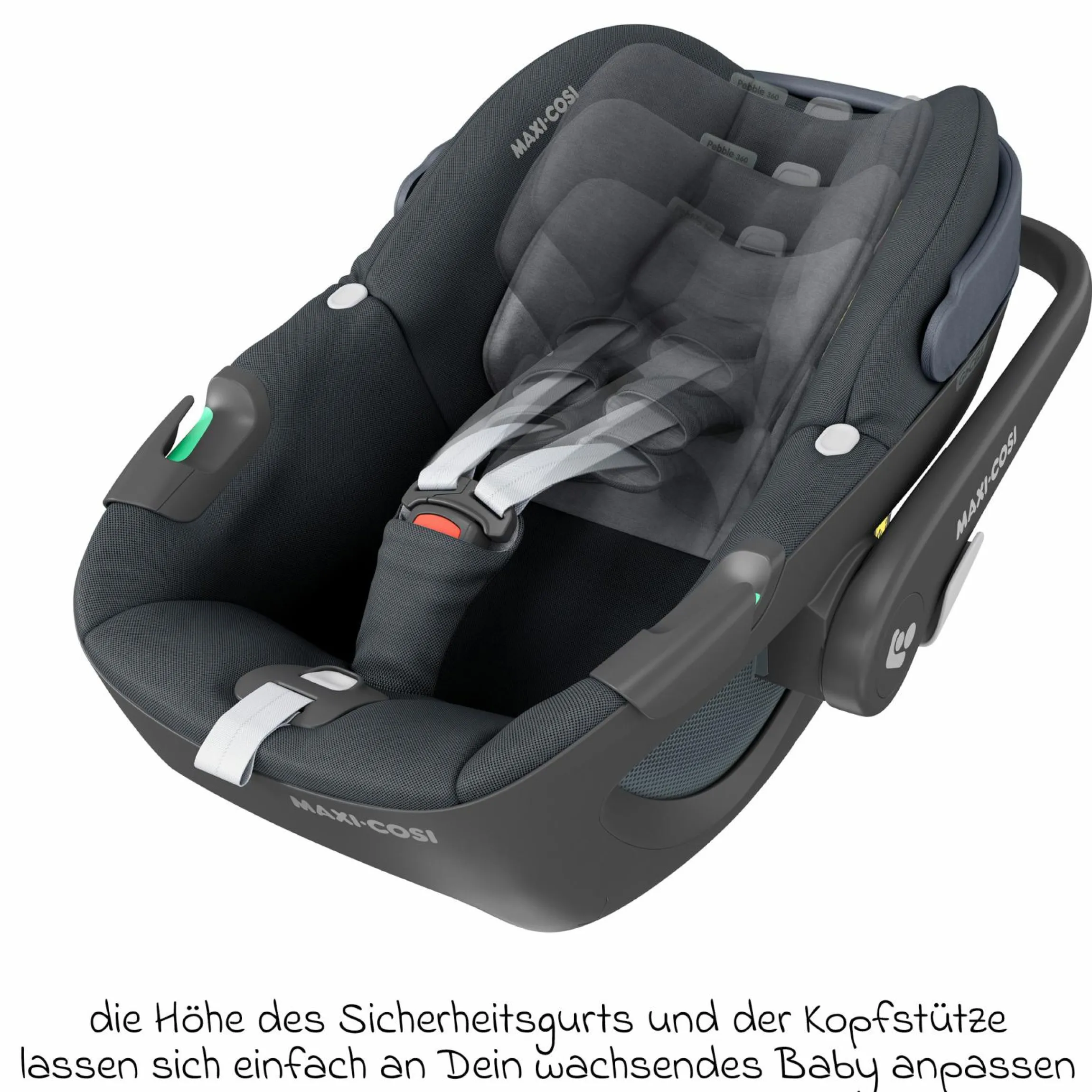 3in1 Babyschale & Reboarder-Set FamilyFix 360 ab Geburt bis 4 Jahre (40 - 105 cm) mit Babyschale Pebble 360 & Kindersitz Pearl 360 inkl. Isofix-Basis FamilyFix, Schutzunterlage, Activity-Trapez & Schnullertasche - Graphite - Kollektion 2025