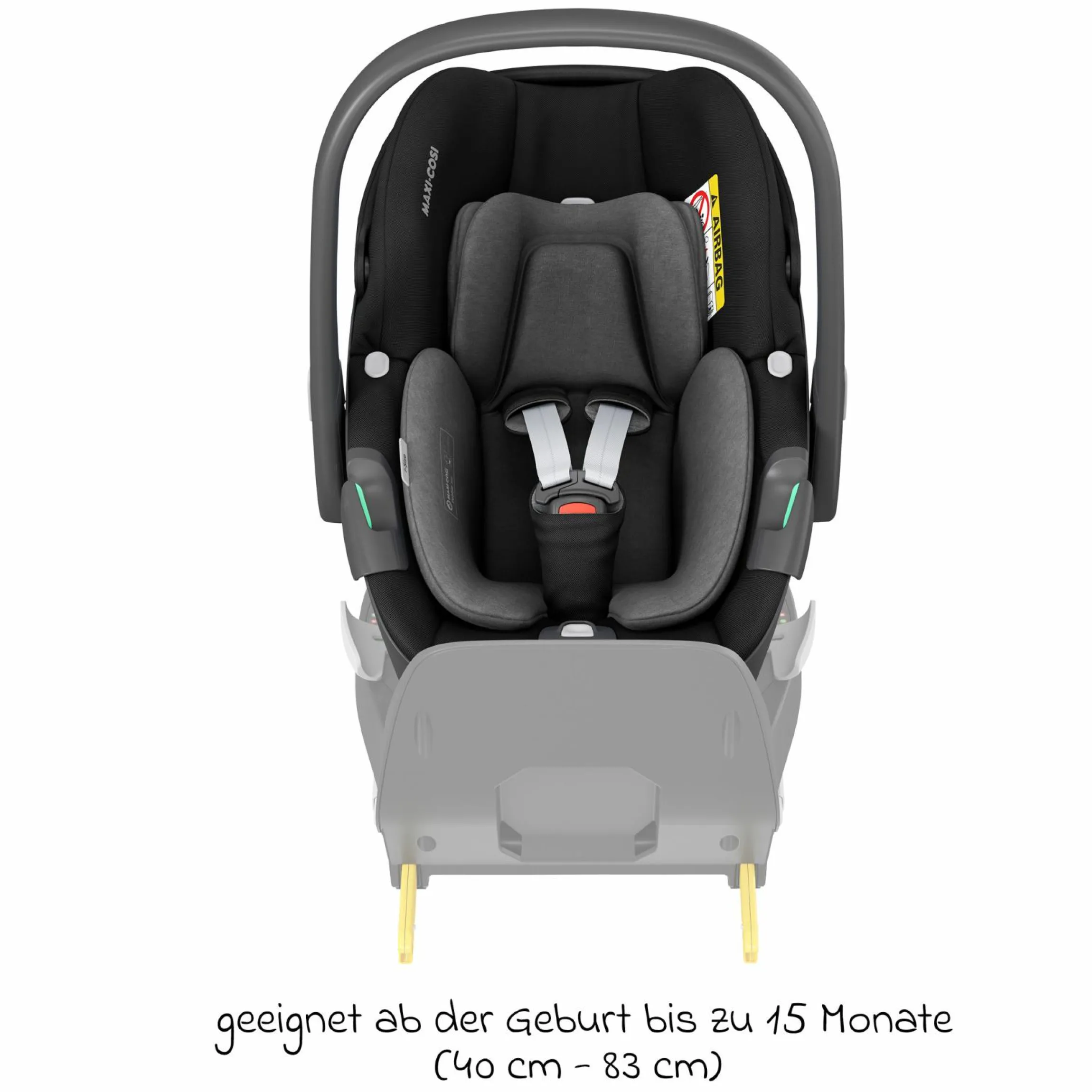 3in1 Babyschale & Reboarder-Set FamilyFix 360 ab Geburt bis 4 Jahre (40 - 105 cm) mit Babyschale Pebble 360 & Kindersitz Pearl 360 inkl. Isofix-Basis FamilyFix, Schutzunterlage & Schnullertasche - Black - Kollektion 2025