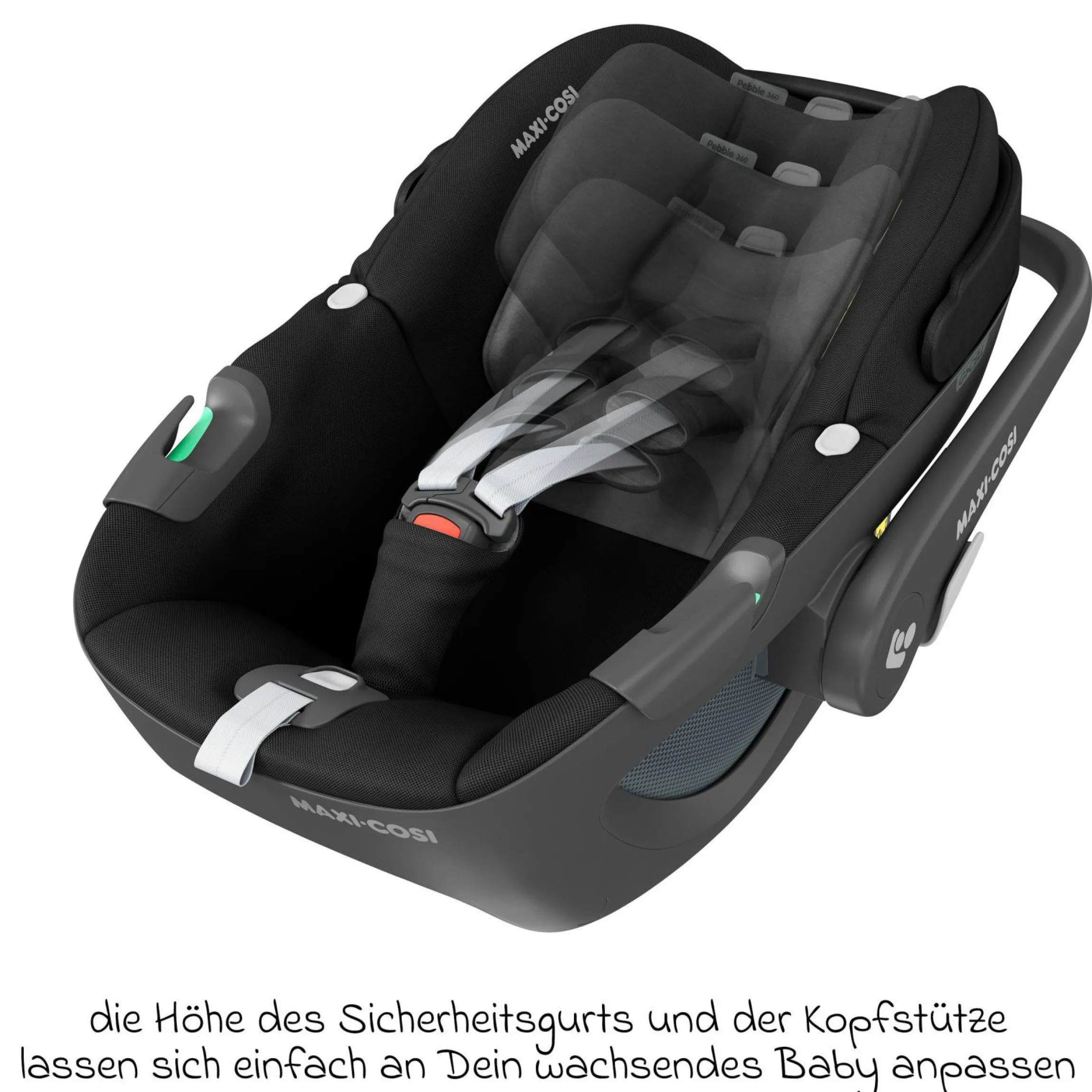 3in1 Babyschale & Reboarder-Set FamilyFix 360 ab Geburt bis 4 Jahre (40 - 105 cm) mit Babyschale Pebble 360 & Kindersitz Pearl 360 inkl. Isofix-Basis FamilyFix, Schutzunterlage & Schnullertasche - Black - Kollektion 2025