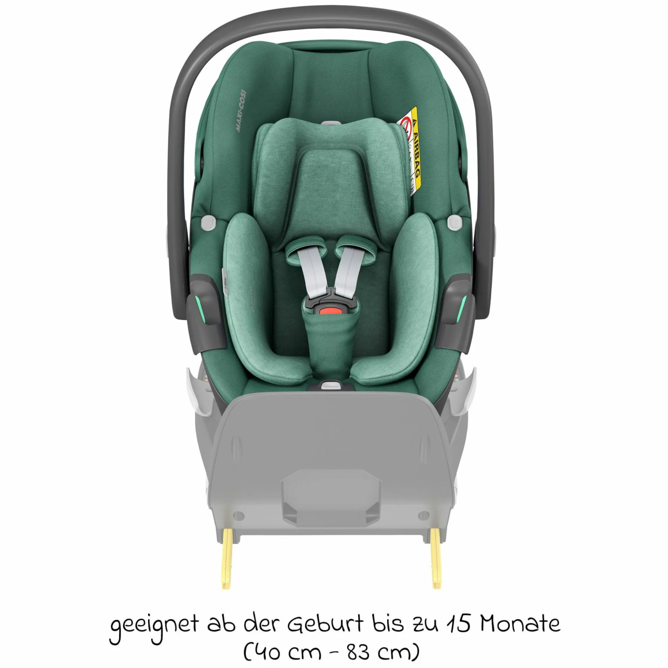 3in1 Babyschale & Reboarder-Set FamilyFix 360 ab Geburt bis 4 Jahre (40 - 105 cm) mit Babyschale Pebble 360 & Kindersitz Pearl 360 inkl. Isofix-Basis FamilyFix, Schutzunterlage, Activity-Trapez & Schnullertasche - Green - Kollektion 2025