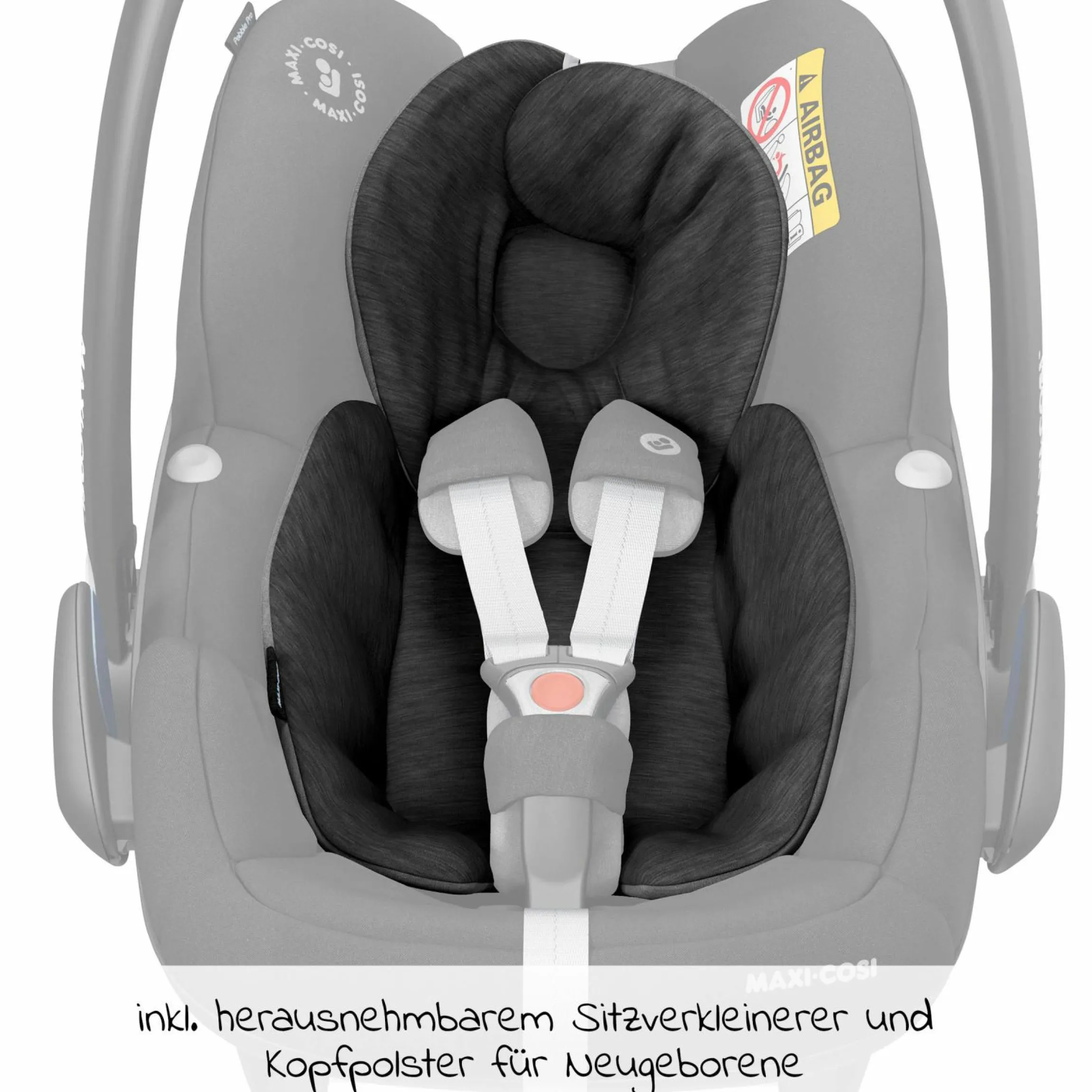 3in1 Babyschale & Reboarder-Set ab Geburt - 4 Jahre (45 cm - 105 cm) mit Babyschale Pebble Pro, Kindersitz Pearl Pro 2 inkl. FamilyFix 3 - Black