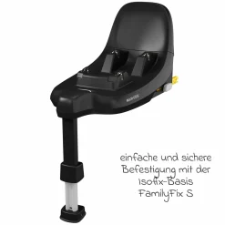 3in1 Babyschalen & Kindersitz-Set FamilyFix S ab Geburt bis 4 Jahre (40cm - 105 cm mit Babyschale Pebble S & Kindersitz Pearl S inkl. Isofix-Basis FamilyFix S, Schutzunterlage & Schnullertasche - Tonal Graphite - Kollektion 2025