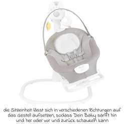 2in1 Babyschaukel & Wippe SoftSway mit Magnetic Motion ab Geburt - 6 Monate inkl. Spielbogen mit 2 Spielzeugen - Starlight - Kollektion 2025