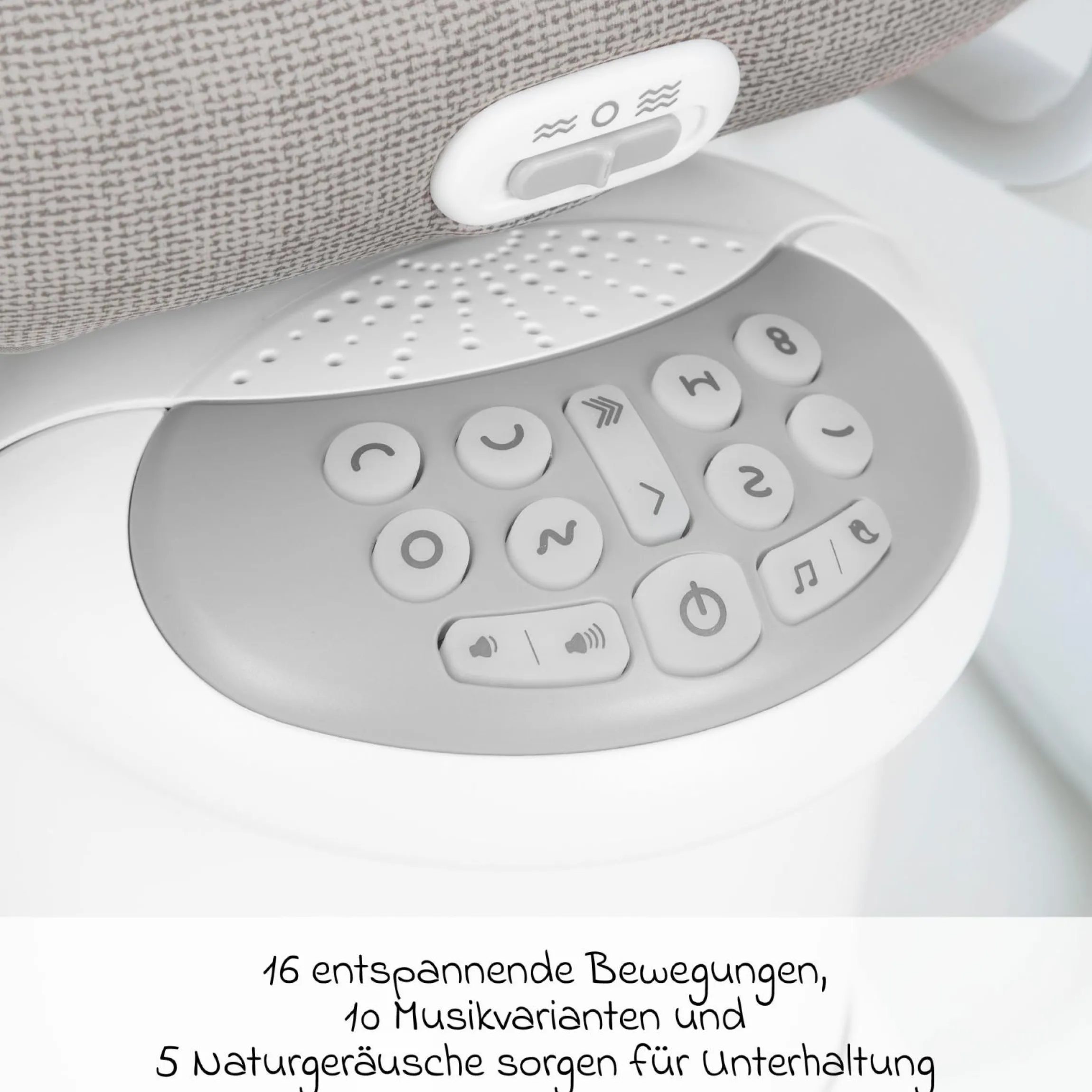 2-in-1 Babyschaukel All Ways Soother ab Geburt - 9 Monate 8 Schaukelbewegungen in 2 Richtungen, als Wippe nutzbar inkl. Mobile mit 3 Stoff-Figuren - Littel Adventures - Kollektion 2025
