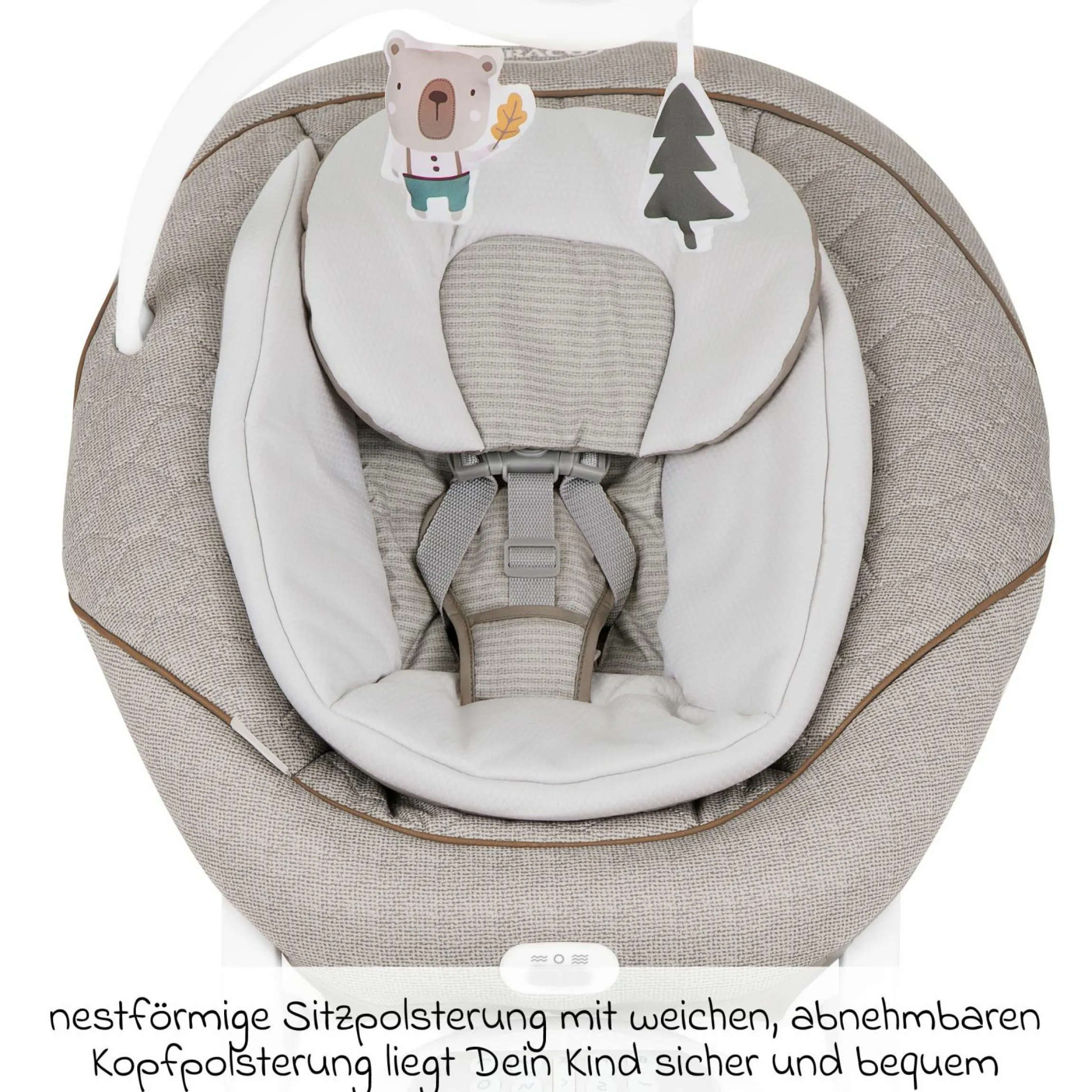 2-in-1 Babyschaukel All Ways Soother ab Geburt - 9 Monate 8 Schaukelbewegungen in 2 Richtungen, als Wippe nutzbar inkl. Mobile mit 3 Stoff-Figuren - Littel Adventures - Kollektion 2025