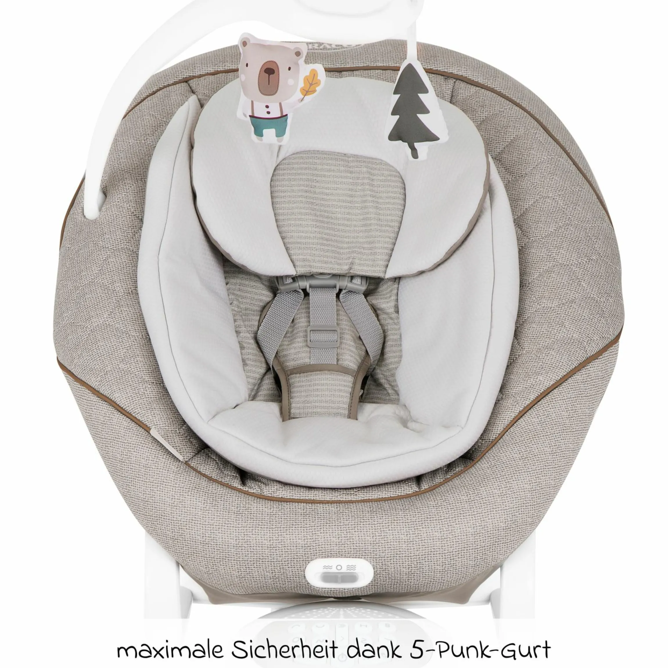 2-in-1 Babyschaukel All Ways Soother ab Geburt - 9 Monate 8 Schaukelbewegungen in 2 Richtungen, als Wippe nutzbar inkl. Mobile mit 3 Stoff-Figuren - Littel Adventures - Kollektion 2025