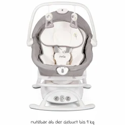 2in1 Babyschaukel Sansa ab Geburt - 9 kg abnehmbarer Sitz als Babywippe nutzbar - Fern
