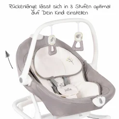 2in1 Babyschaukel Sansa ab Geburt - 9 kg abnehmbarer Sitz als Babywippe nutzbar - Fern