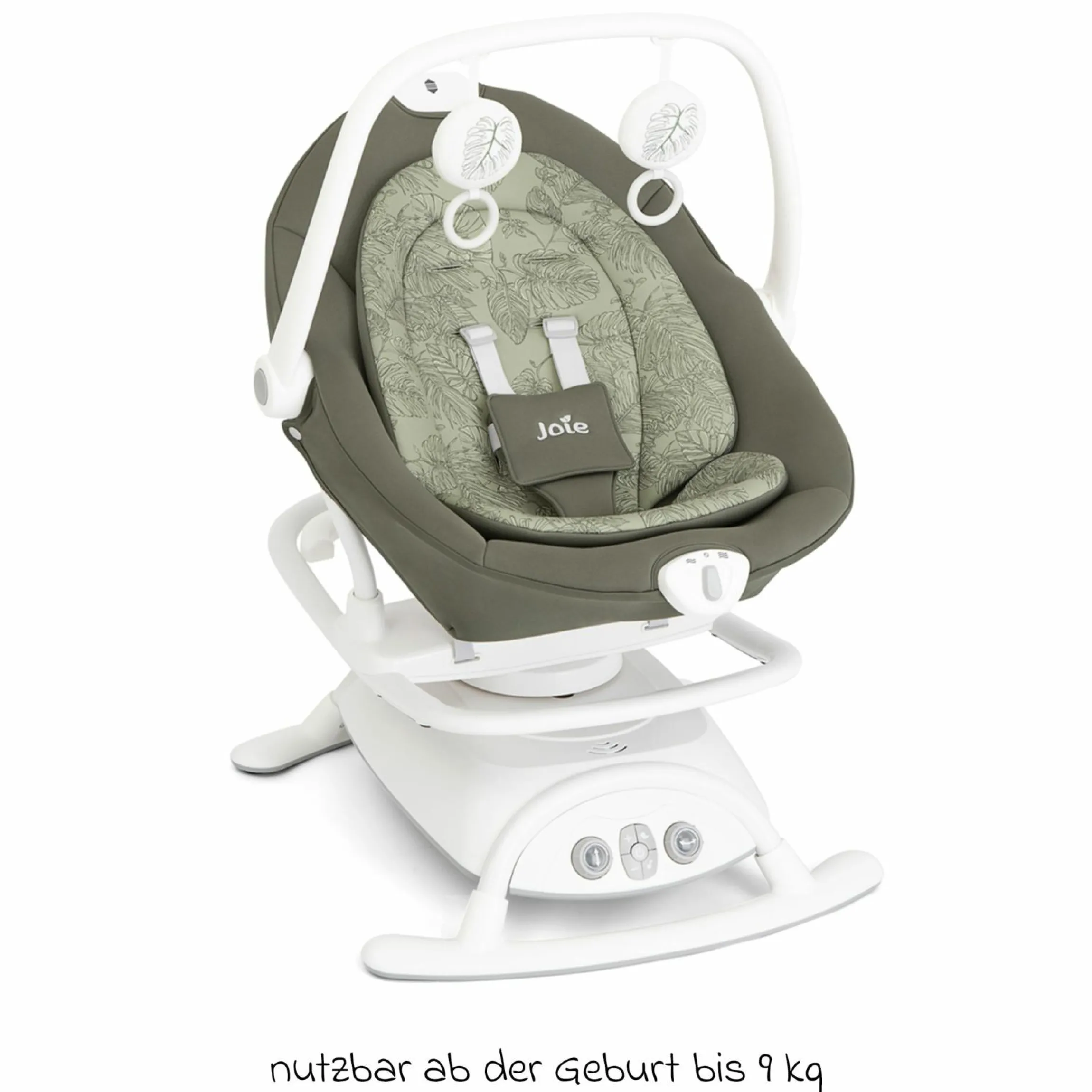 2in1 Babyschaukel Sansa ab Geburt - 9 kg abnehmbarer Sitz als Babywippe nutzbar - Palms - Kollektion 2025