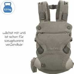 4in1 Babytrage CUDL Clik für Neugeborene ab 3,5 kg bis 16 kg einsetzbar mit 4 Tragepositionen, Klickverschluss inkl. Zubehör - Fog - Kollektion 2025