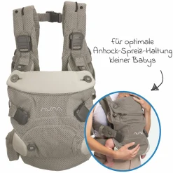 4in1 Babytrage CUDL Clik für Neugeborene ab 3,5 kg bis 16 kg einsetzbar mit 4 Tragepositionen, Klickverschluss inkl. Zubehör - Fog - Kollektion 2025