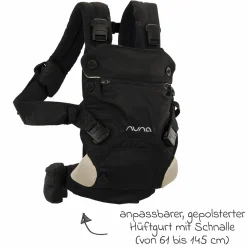 4in1 Babytrage CUDL Clik für Neugeborene ab 3,5 kg bis 16 kg einsetzbar mit 4 Tragepositionen, Klickverschluss inkl. Zubehör - Caviar - Kollektion 2025