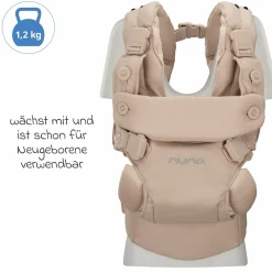 4in1 Babytrage CUDL Luxe für Neugeborene ab 3,5 kg bis 16 kg einsetzbar mit 4 Tragepositionen, Klickverschluss inkl. Zubehör - Pearl - Kollektion 2025