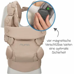 4in1 Babytrage CUDL Luxe für Neugeborene ab 3,5 kg bis 16 kg einsetzbar mit 4 Tragepositionen, Klickverschluss inkl. Zubehör - Pearl - Kollektion 2025