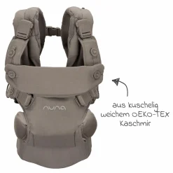 4in1 Babytrage CUDL Luxe für Neugeborene ab 3,5 kg bis 16 kg einsetzbar mit 4 Tragepositionen, Klickverschluss inkl. Zubehör - Pewter - Kollektion 2025