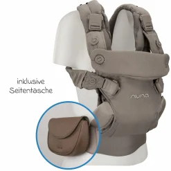4in1 Babytrage CUDL Luxe für Neugeborene ab 3,5 kg bis 16 kg einsetzbar mit 4 Tragepositionen, Klickverschluss inkl. Zubehör - Pewter - Kollektion 2025