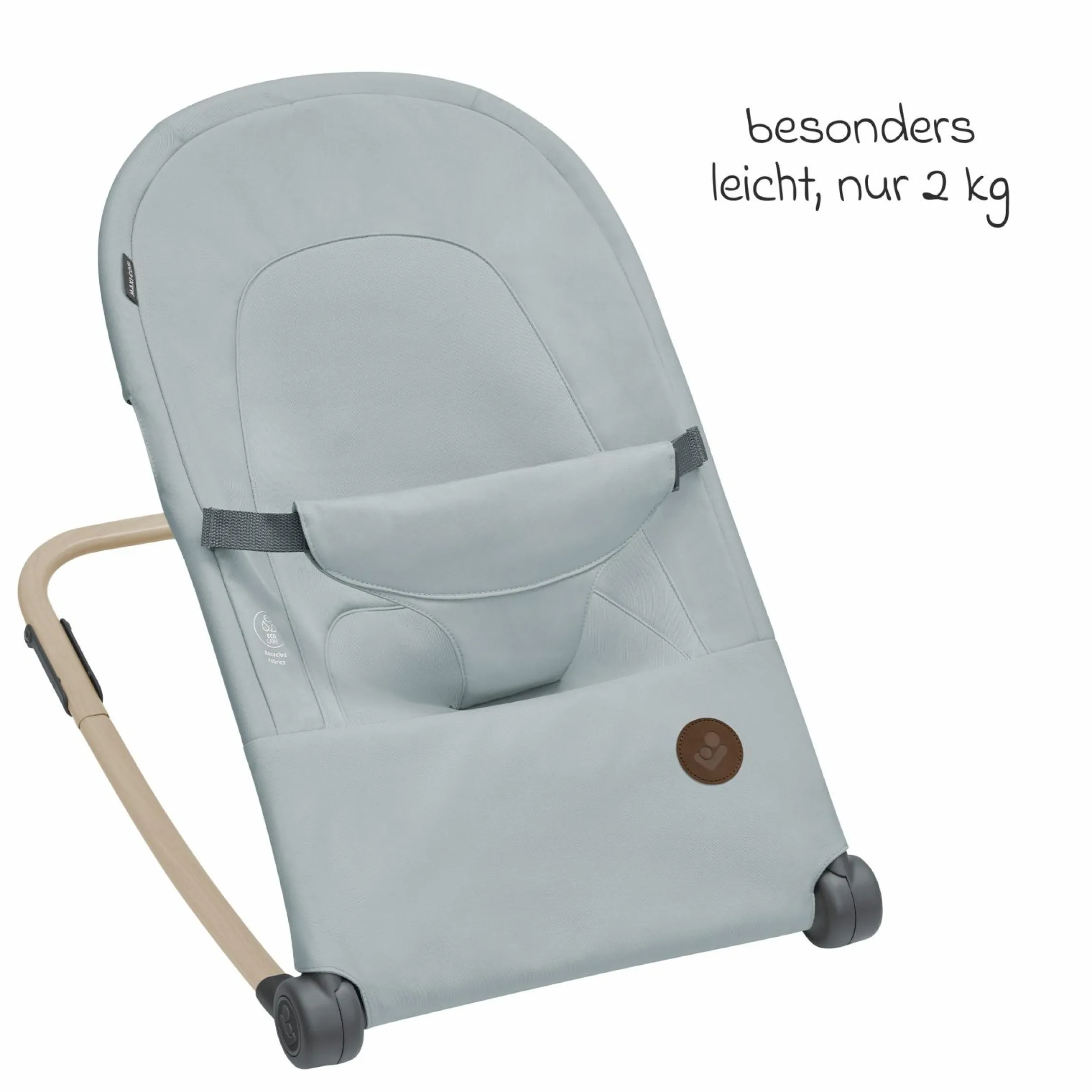 2in1 Babywippe Loa Beyond Eco Care ab Geburt - 6 Monate mit Wippfunktion - federleicht nur 2 kg - Grey - Kollektion 2025