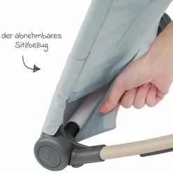2in1 Babywippe Loa Beyond Eco Care ab Geburt - 6 Monate mit Wippfunktion - federleicht nur 2 kg - Grey - Kollektion 2025