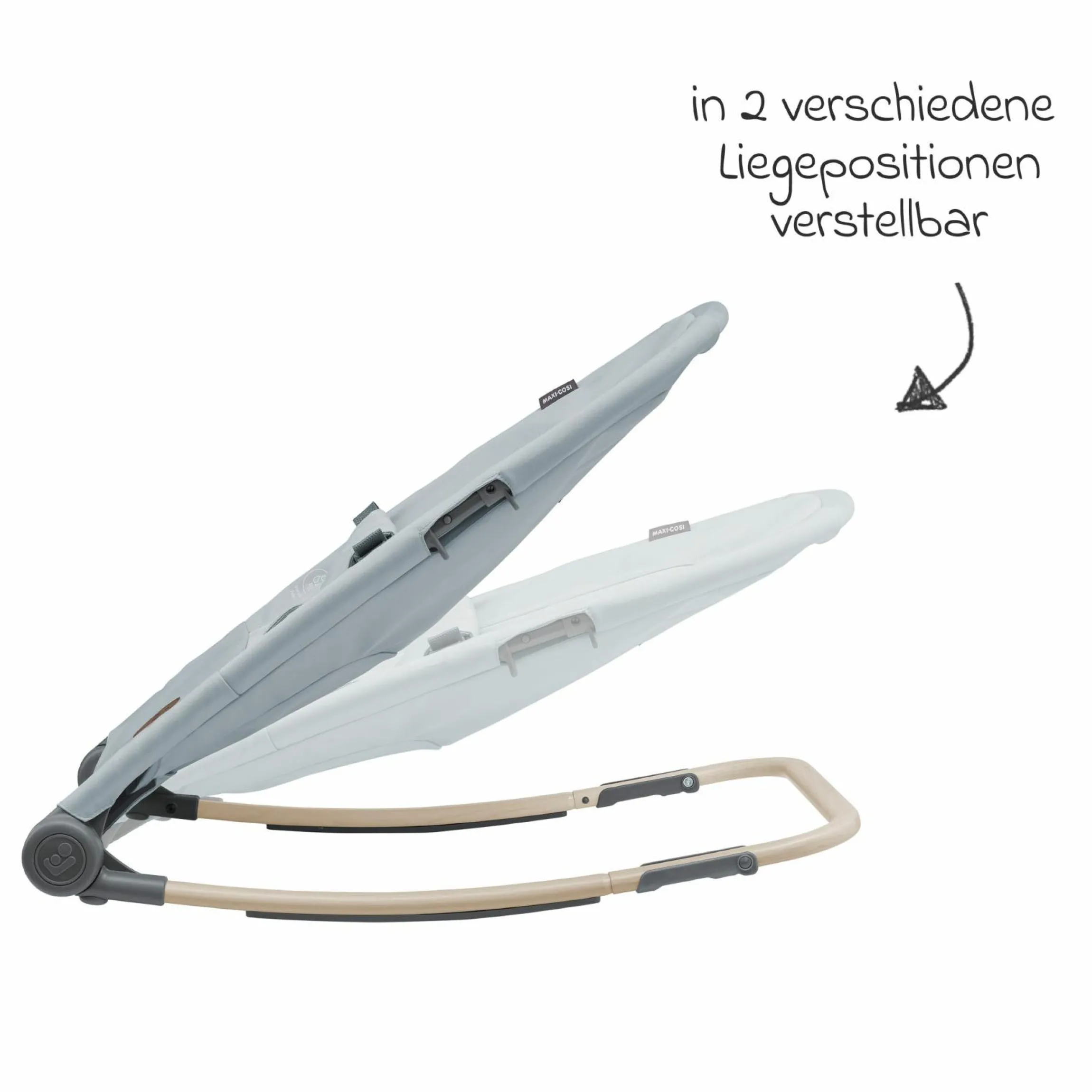 2in1 Babywippe Loa Beyond Eco Care ab Geburt - 6 Monate mit Wippfunktion - federleicht nur 2 kg - Grey - Kollektion 2025