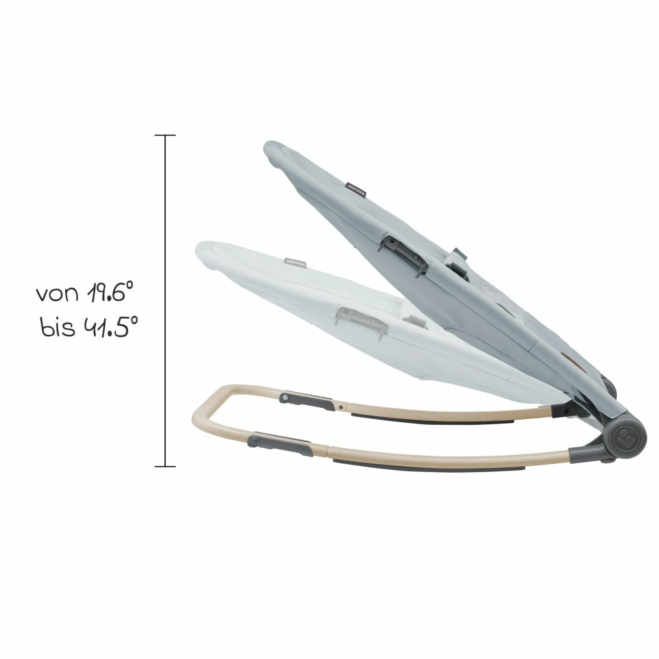 2in1 Babywippe Loa Beyond Eco Care ab Geburt - 6 Monate mit Wippfunktion - federleicht nur 2 kg - Grey - Kollektion 2025