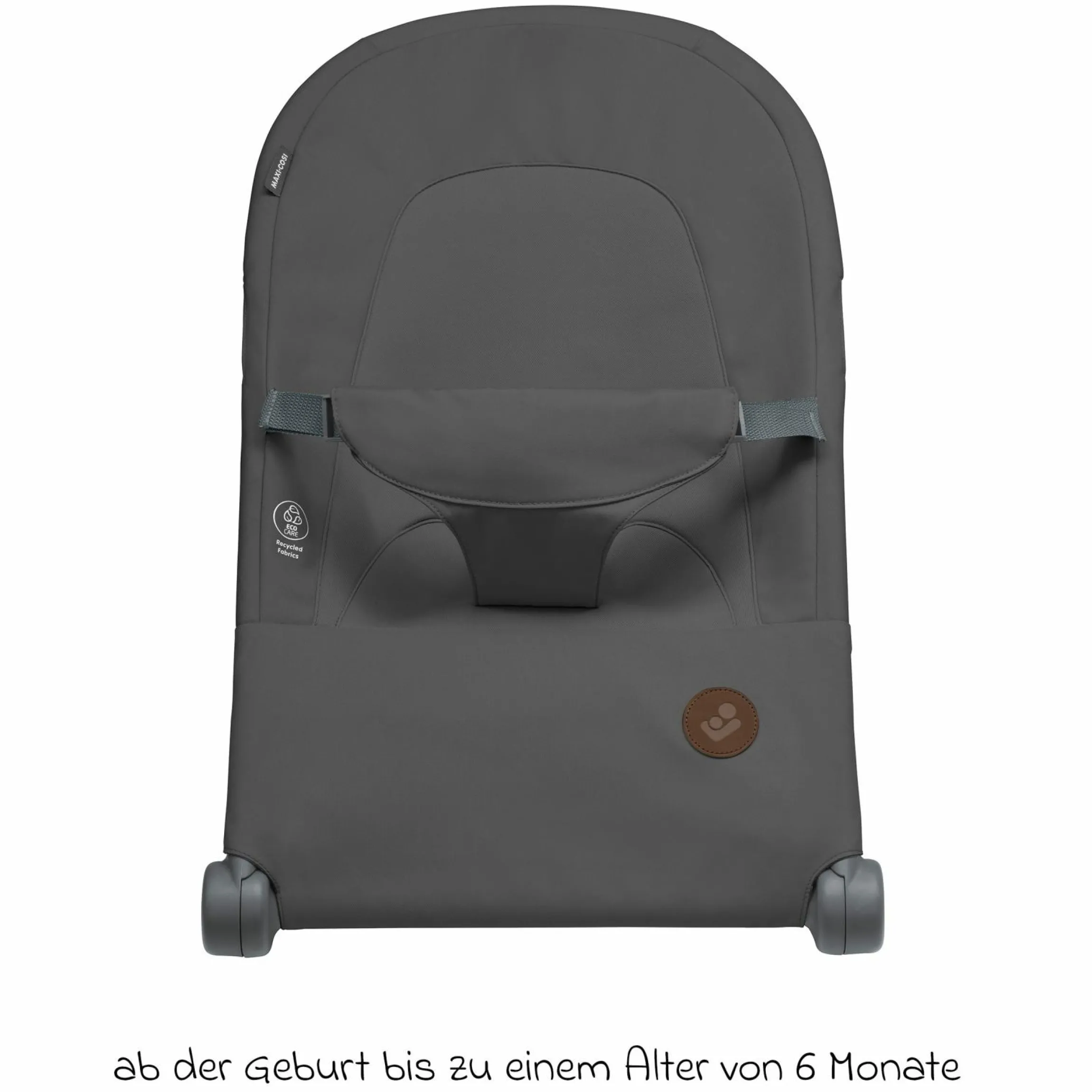 2in1 Babywippe Loa Beyond Eco Care ab Geburt - 6 Monate mit Wippfunktion - federleicht nur 2 kg - Graphite - Kollektion 2025