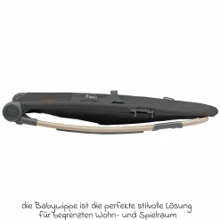 2in1 Babywippe Loa Beyond Eco Care ab Geburt - 6 Monate mit Wippfunktion - federleicht nur 2 kg - Graphite - Kollektion 2025