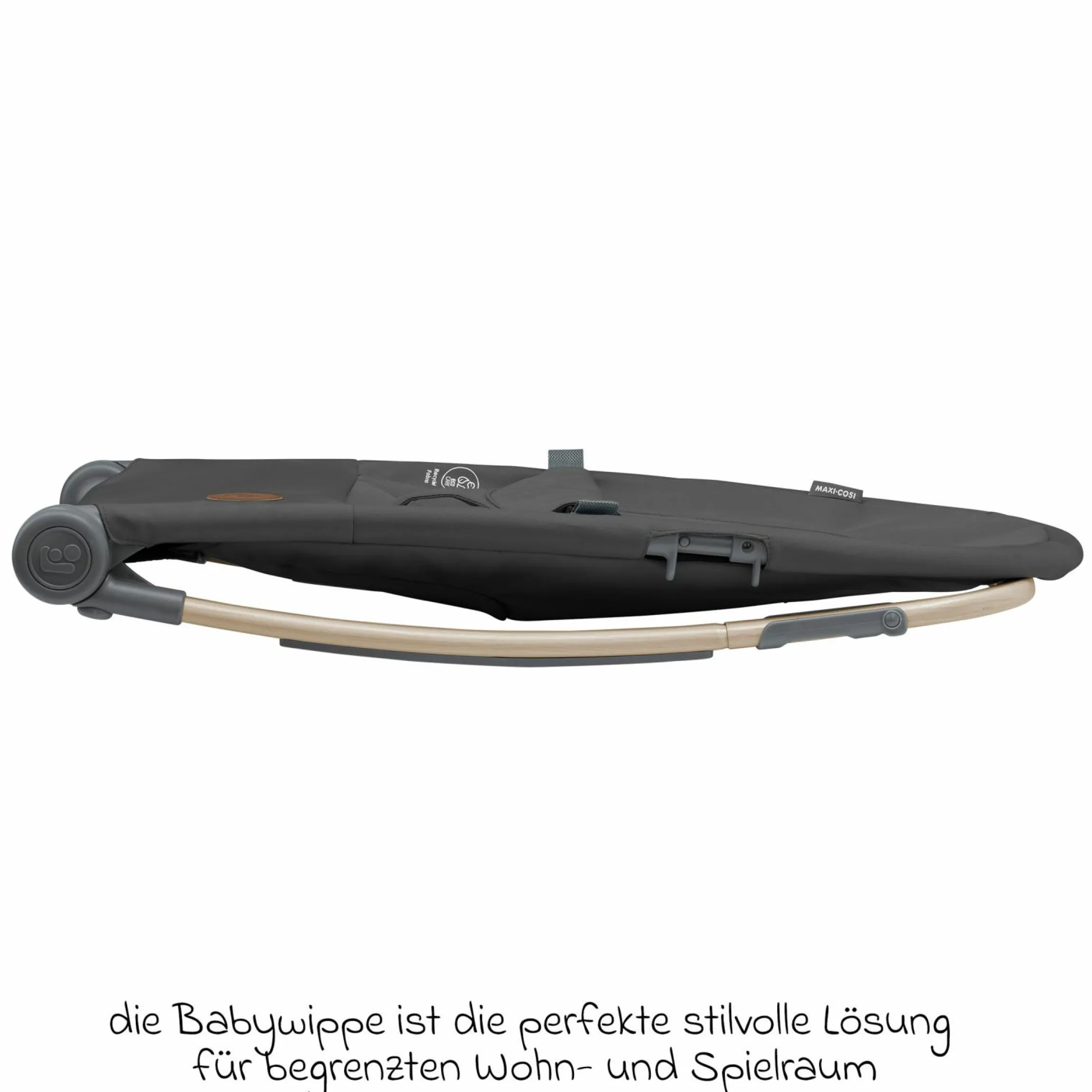 2in1 Babywippe Loa Beyond Eco Care ab Geburt - 6 Monate mit Wippfunktion - federleicht nur 2 kg - Graphite - Kollektion 2025