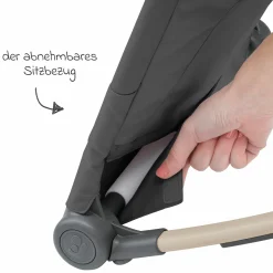 2in1 Babywippe Loa Beyond Eco Care ab Geburt - 6 Monate mit Wippfunktion - federleicht nur 2 kg - Graphite - Kollektion 2025