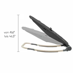 2in1 Babywippe Loa Beyond Eco Care ab Geburt - 6 Monate mit Wippfunktion - federleicht nur 2 kg - Graphite - Kollektion 2025