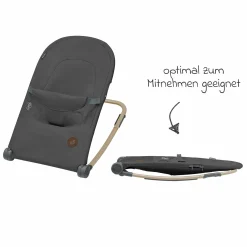 2in1 Babywippe Loa Beyond Eco Care ab Geburt - 6 Monate mit Wippfunktion - federleicht nur 2 kg - Graphite - Kollektion 2025