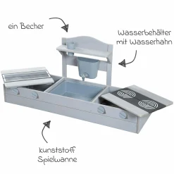 2in1 Balkonsandkasten mit Matschküchen-Funktion - Grau - Kollektion 2025