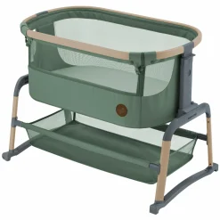 2-in-1 Beistellbett Iora Air mit Schaukelfunktion, atmungsaktive Stoffe, klappbar, inkl. Matratze & Reisetasche - Beyond Green - Kollektion 2025