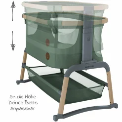 2-in-1 Beistellbett Iora Air mit Schaukelfunktion, atmungsaktive Stoffe, klappbar, inkl. Matratze & Reisetasche - Beyond Green - Kollektion 2025