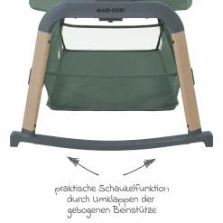 2-in-1 Beistellbett Iora Air mit Schaukelfunktion, atmungsaktive Stoffe, klappbar, inkl. Matratze & Reisetasche - Beyond Green - Kollektion 2025