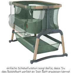 2-in-1 Beistellbett Iora Air mit Schaukelfunktion, atmungsaktive Stoffe, klappbar, inkl. Matratze & Reisetasche - Beyond Green - Kollektion 2025