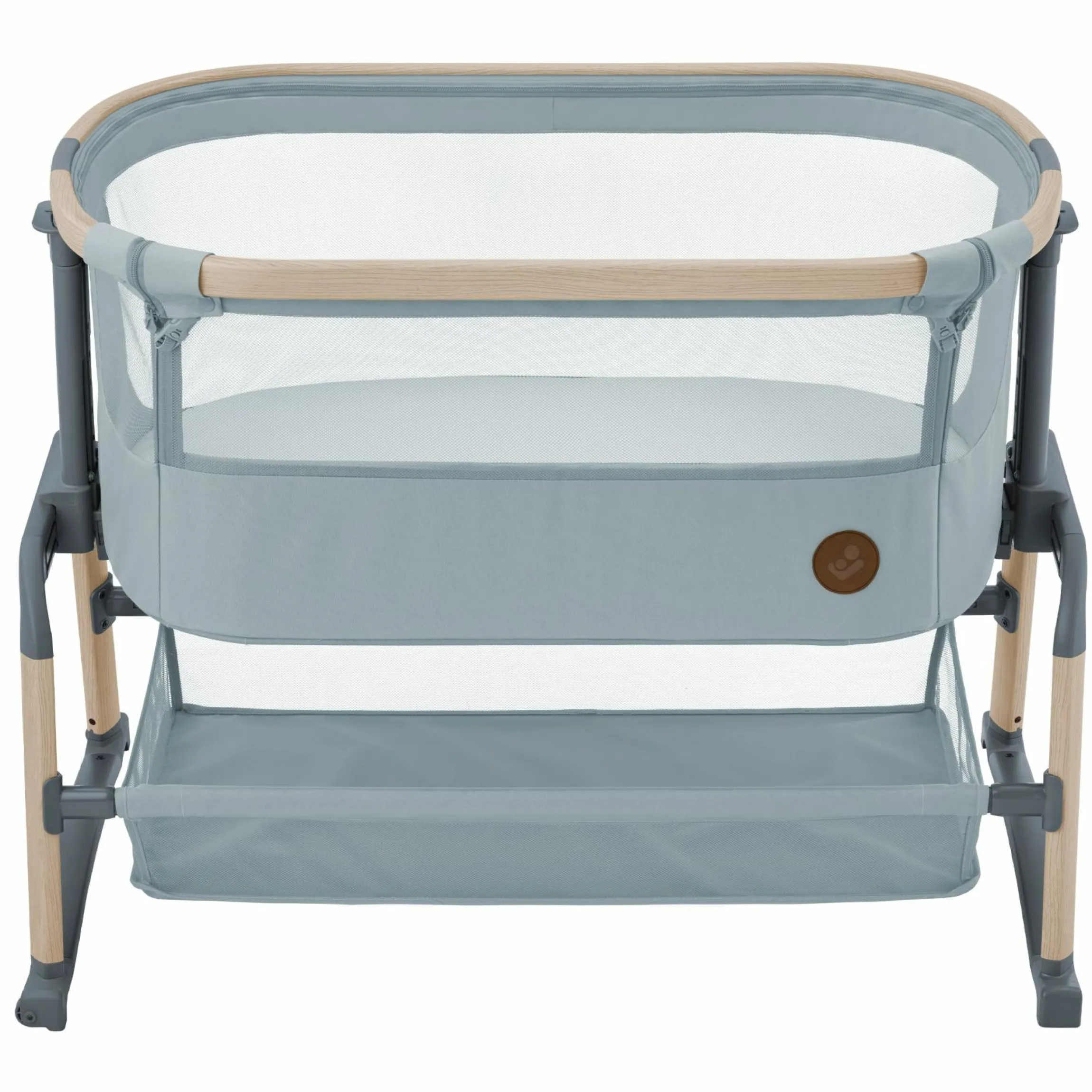 2-in-1 Beistellbett Iora Air mit Schaukelfunktion, atmungsaktive Stoffe, klappbar, inkl. Matratze & Reisetasche - Beyond Grey - Kollektion 2025