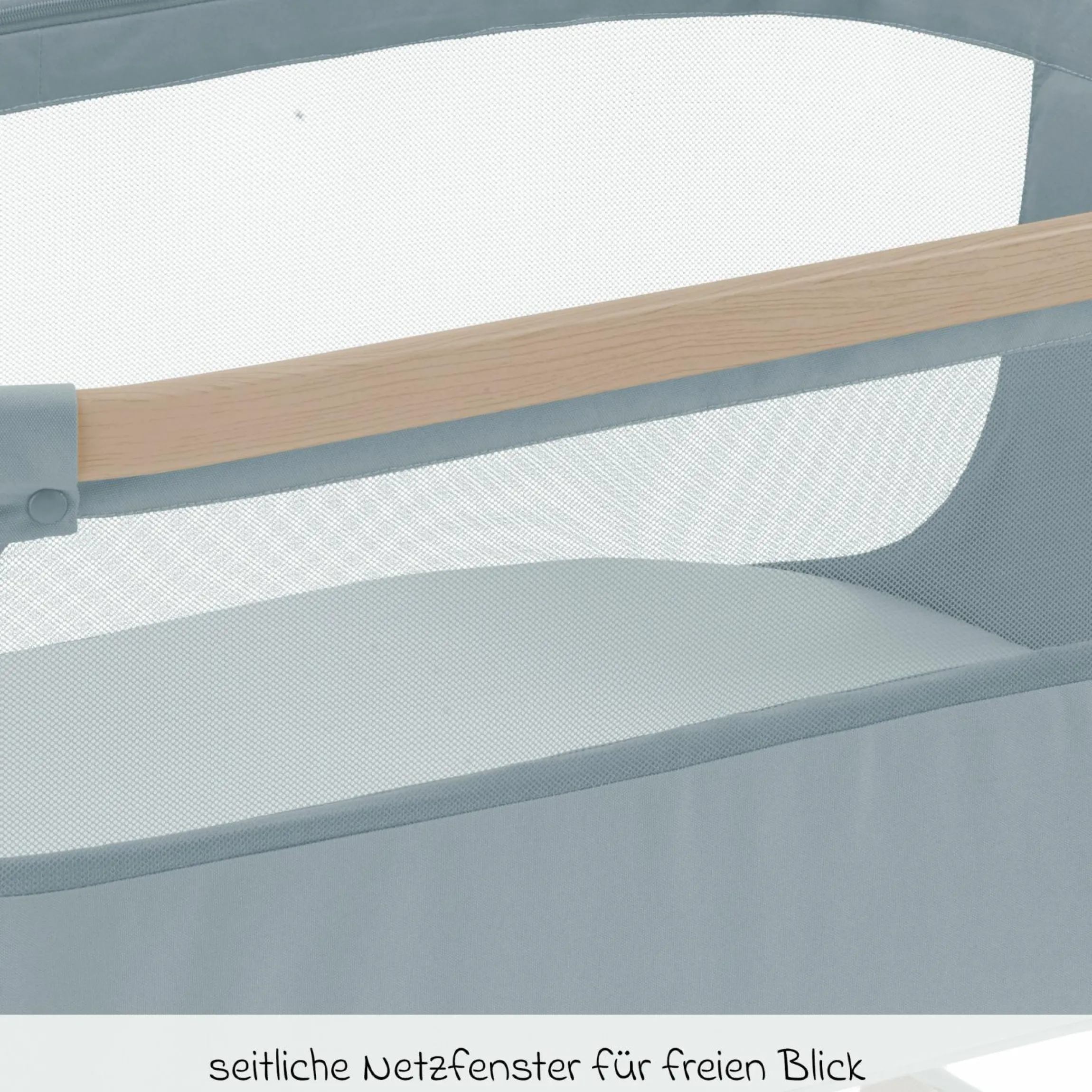 2-in-1 Beistellbett Iora Air mit Schaukelfunktion, atmungsaktive Stoffe, klappbar, inkl. Matratze & Reisetasche - Beyond Grey - Kollektion 2025