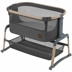 2-in-1 Beistellbett Iora Air mit Schaukelfunktion, atmungsaktive Stoffe, klappbar, inkl. Matratze & Reisetasche - Beyond Graphite - Kollektion 2025