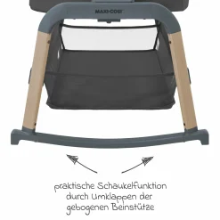 2-in-1 Beistellbett Iora Air mit Schaukelfunktion, atmungsaktive Stoffe, klappbar, inkl. Matratze & Reisetasche - Beyond Graphite - Kollektion 2025
