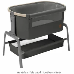 2-in-1 Beistellbett Iora klappbar, inkl. Matratze & Reisetasche - Beyound - Graphite Eco - Kollektion 2025