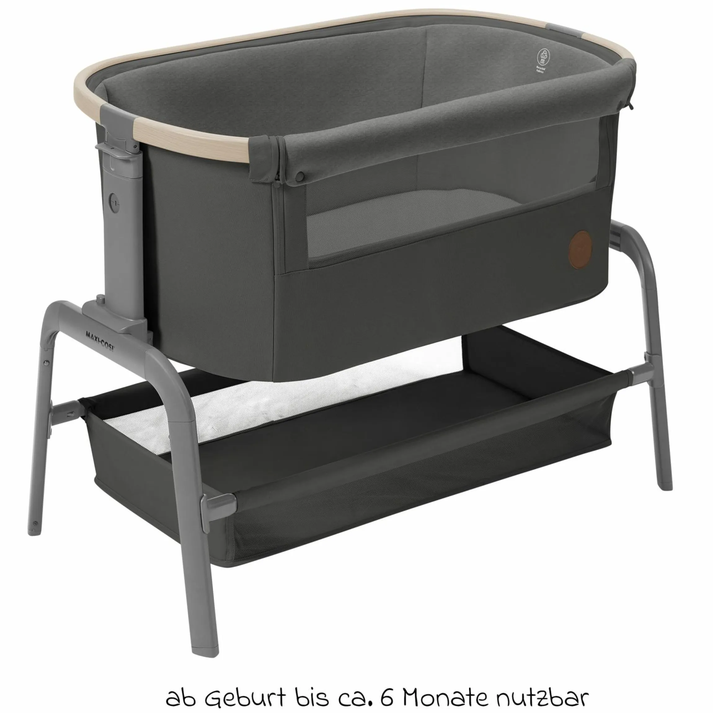 2-in-1 Beistellbett Iora klappbar, inkl. Matratze & Reisetasche - Beyound - Graphite Eco - Kollektion 2025
