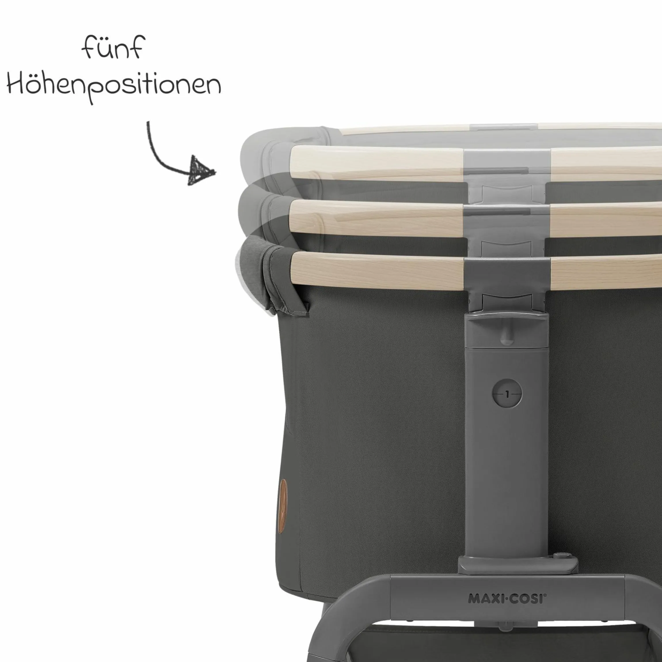 2-in-1 Beistellbett Iora klappbar, inkl. Matratze & Reisetasche - Beyound - Graphite Eco - Kollektion 2025