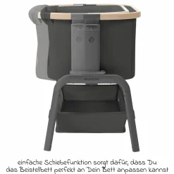 2-in-1 Beistellbett Iora klappbar, inkl. Matratze & Reisetasche - Beyound - Graphite Eco - Kollektion 2025