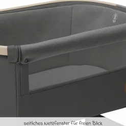 2-in-1 Beistellbett Iora klappbar, inkl. Matratze & Reisetasche - Beyound - Graphite Eco - Kollektion 2025